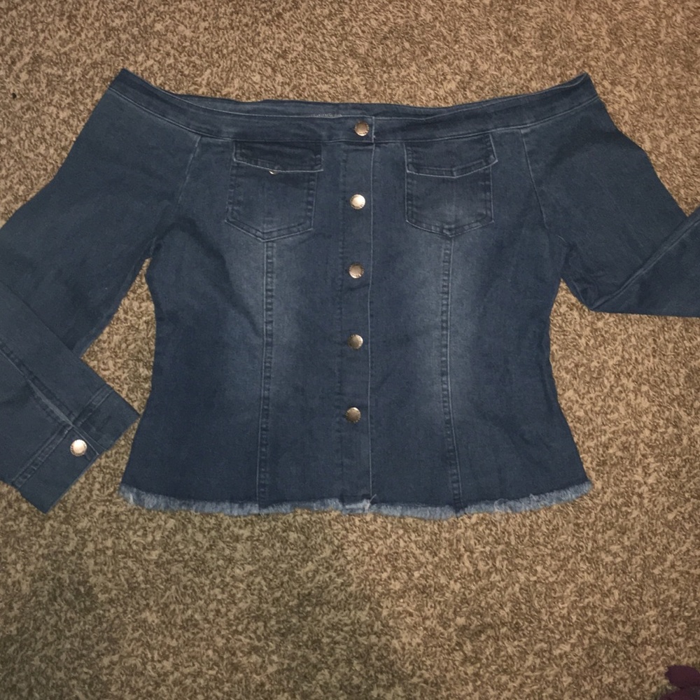 -🖤off the shoulder denim top-